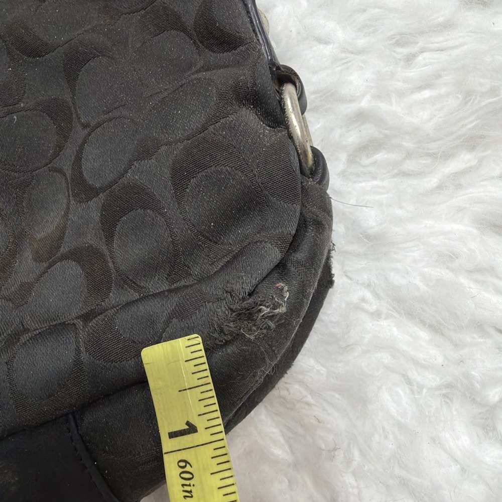 Vintage Y2K Coach Ashley Signature Shoulder Bag "Big C" Canvas Black Brown Purse - Picture 10 of 13